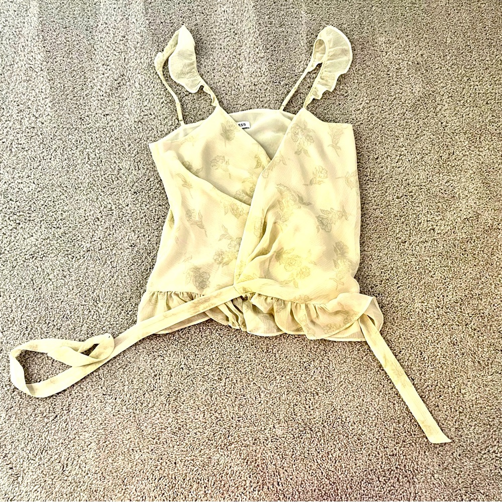 Butter Yellow Floral Express Tank Size S